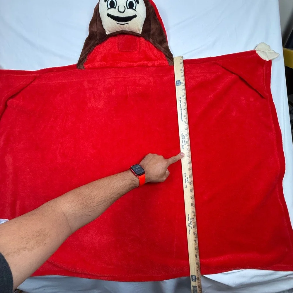 Mascot Wear Ohio State Buckeyes Brutus Youth Wearable Hooded Blanket Red 36x28